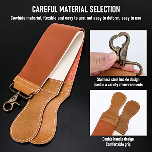 Professional Men's Straight Razor Set with Cowhide Leather Strop - Precision Shaving Kit