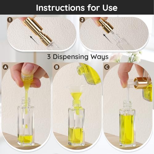 40 Pcs 10ml Glass Travel Perfume Atomizers Refillable Mist Spray Bottles