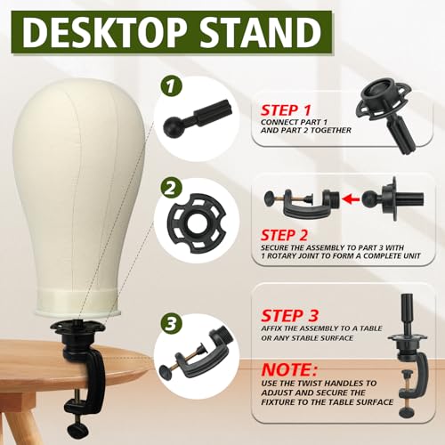 Adjustable Wig Stand Tripod for Mannequin Wigs Salon Hair Styling