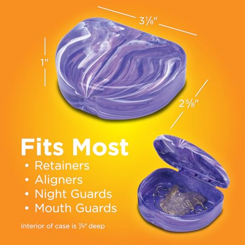 Practicon Marble Retainer Cases with Labels - Assorted Colors, 24 Pack