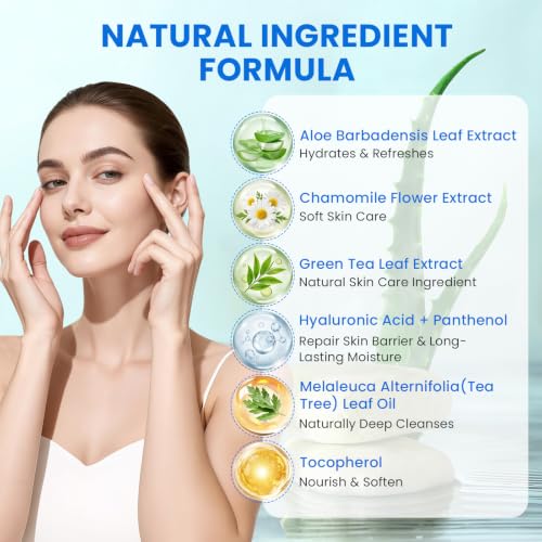 240PCS Eyelid Cleansing Wipes with Tea Tree Oil - Pack of 1, Gentle Facial & Eye Makeup Remover for Sensitive Skin