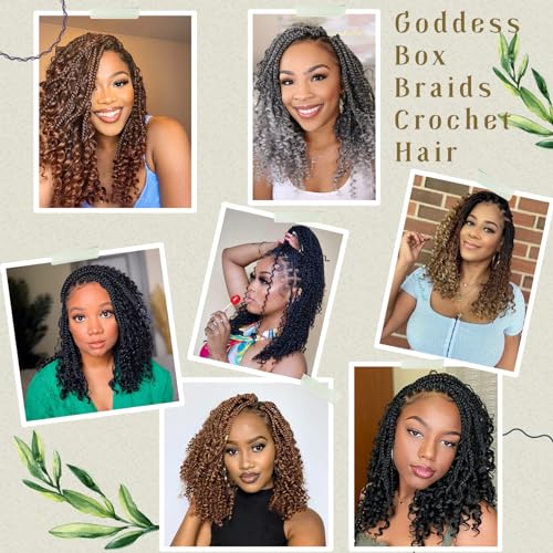 8 Pack Boho Box Braids Crochet Hair Extensions - 1B / 8 Inch Pre-Looped Synthetic