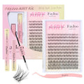Natural Wispy Lash Clusters Kit, C Curl Soft Individual Lashes 8-16mm, DIY Eyelash Extensions with 0.05mm Thin Invisible Band, DIY Salon Kit with Bond Seal Remover Tweezer, FayJoo AIRY 12 Kit