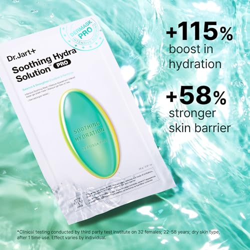 Dr.Jart+ Hydrating & Soothing Face Mask Set - 4 Korean Skin Care Masks, Hydrating & Calming, Sensitive Skin