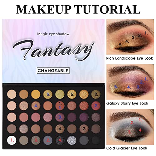 Prism Makeup 40 Colors Neutral and Smokey Palette with 18 Colors Dark Brown Rusty Smokey Eyeshadow Palette