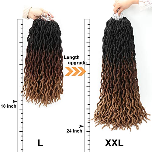 Eliza 24 Inch Wavy Gypsy Faux Locs Crochet Hair OM3T3027 - 7 Packs Goddess Locs for Black Women