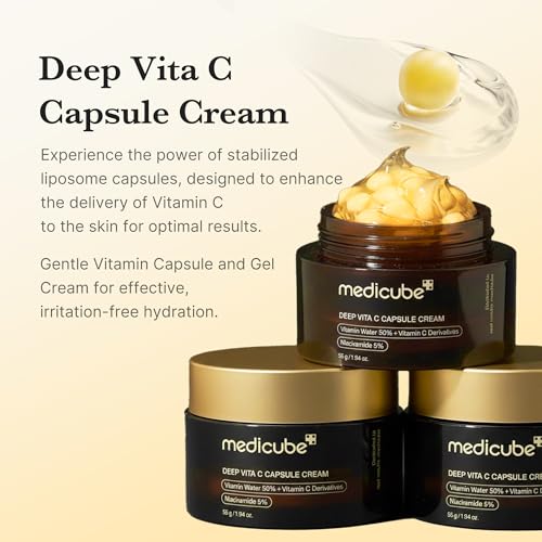 medicube Glass Skin Refining Duo at Night: Deep Vitamin C Golden Capsule Face Moisturizer and Turmeric Overnight Wrapping Peel Off Mask 2.0