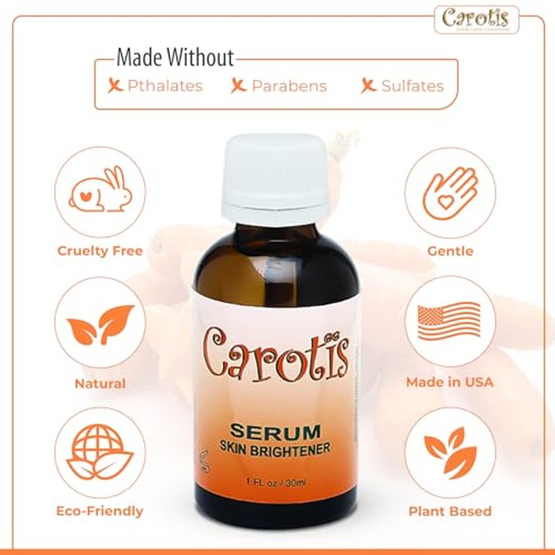 CAROT?S Brightening Serum 1oz - Formulated to Fade Brown Spots, with Alpha Arbutin Complex and Beta Carotene