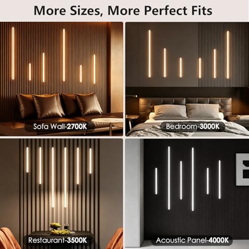 Gloss Black Wall Panel Lights 6-Pack with Adjustable Color Temperature 16