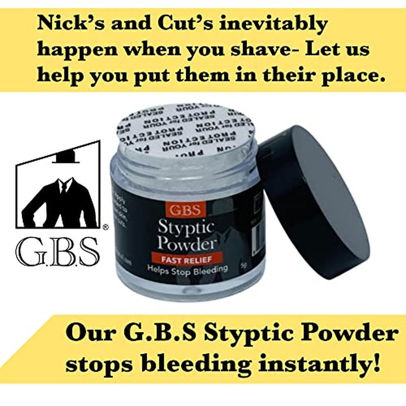 G.B.S Styptic Powder Razor Burn Relief Face Neck Razor Cuts and Nicks Soothes Skin and Pore After Shave, Double Edges Variety Double Edge Razor Blade Refills, Pack of 32