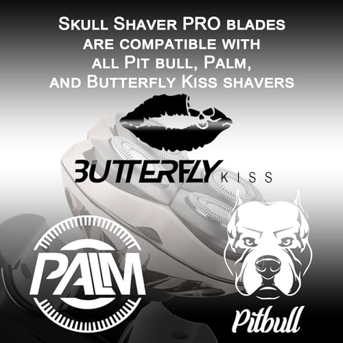 Replacement Head Compatible with Shaver PRO 4, Blade Fit for Skull Pitbull, Butterfly Kiss PRO & Palm Shavers, Replacement Head for Electric Shaver & Blade for Bald Head and for Men/Women (3 Pcs)
