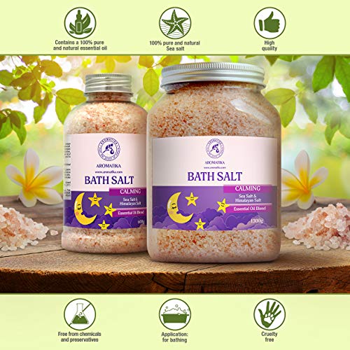 Calming Bath Salts 46 Oz with Sandalwood Lavender Bergamot Essential Oils - Relaxing Body Care & Aromatherapy - 1.3kg - Variation of THIS listing