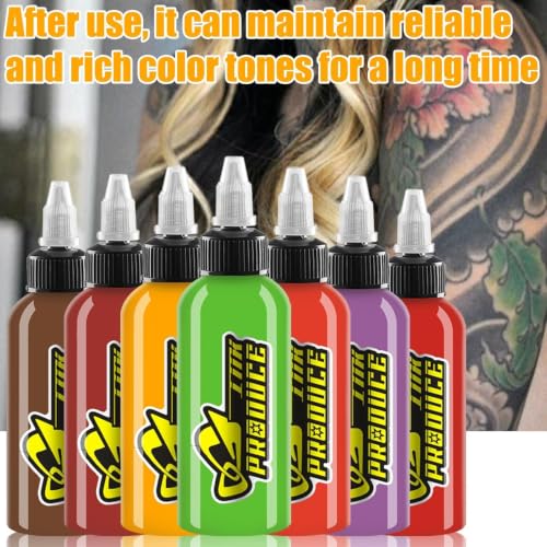 14 Colors Tattoo Ink Set - 1oz Bright Permanent Pigment for Professional & Beginner Tattoo Artists