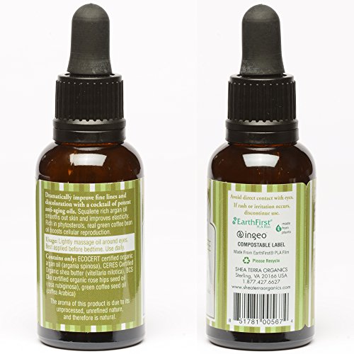 Anti-Aging Eye Serum with Argan & Green Coffee - Wrinkle & Discoloration Treatment, 1 oz