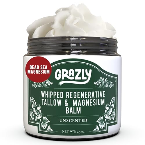 Grazly Unscented Whipped Beef Tallow for Skin - 2.5 oz - Nourishing Moisturizer
