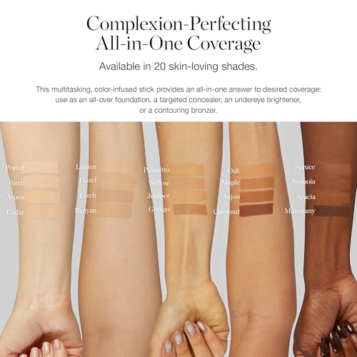 Ogee Sculpted Complexion Foundation Stick (Linden 1.25N Light Beige, Neutral Undertones) Full Coverage Foundation Makeup - Instantly Balance & Even Complexion - 70% Organic Ingredients