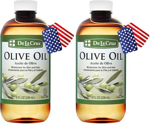 Pure Olive Oil for Hair & Skin - Expeller Pressed Moisturizer, 8 Fl Oz (Pack of 2)