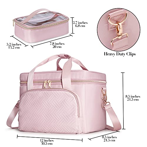 Prokva Pink Large Makeup Bag & Travel Cosmetic Organizer