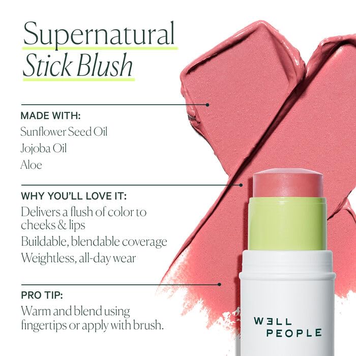 Well People Multi-Use Hydrating Cream Blush Stick Berry - Vegan & Cruelty-Free