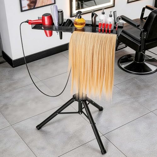 Adjustable Stainless Steel Hair Extension & Wigs Rack Salon Organizer