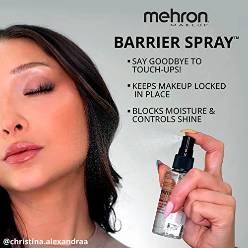 Mehron Makeup Barrier Spray 9 Fl Oz - Long-Lasting Setting & Primer Refill
