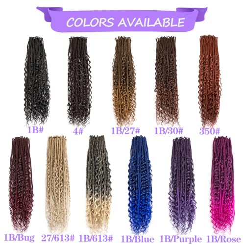 Single Ended Dreads Extensions 30 Strands 24 Inch 3-in-1 Synthetic Hair Dreadlock Extensions - Rose Color Variation SE-30S-24" / T1B/Rose#