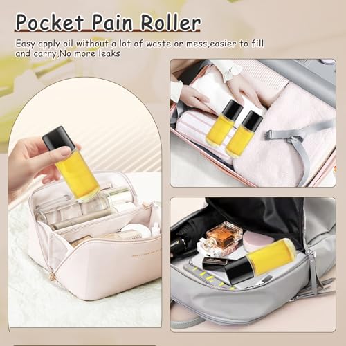 25 Large Glass Roll-On Bottles 50ml with Plastic Roller for Essential Oil & Body Oil