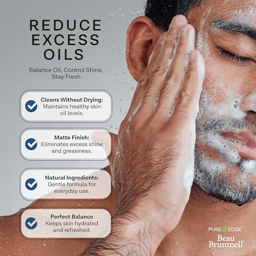 Men's Activated Charcoal Face Wash with Hyaluronic Acid & Bamboo - Gentle Exfoliating Cleanser