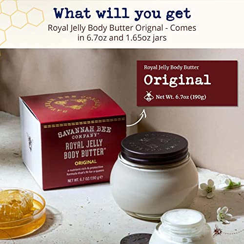 Savannah Bee Royal Jelly Body Butter – Organic Honey, Nourishing Moisturizer, 6.7oz & 1.65oz
