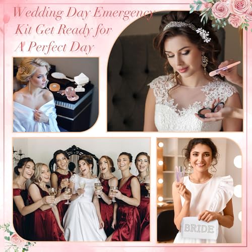 Bride Emergency Kit for Wedding 49 Bridal Emergency Kit for Wedding, Essentials Must Haves Survival Set for Bride, Travel Items with Makeup Bag for Women Daily(White)
