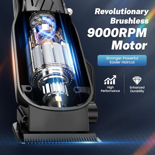 Brightup Professional Hair Clippers & Trimmers Set for Men - Powerful Motor, USB Charging, Adjustable Blades