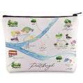 WZMPA Pittsburgh City Map Cosmetic Bag - Travel Souvenir Gift - Long Distance Relationship Makeup Zipper Pouch - Merchandise