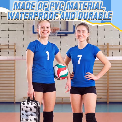 Waterproof PVC Makeup Bags Set - Clear Volleyball Pattern, 12 Pcs