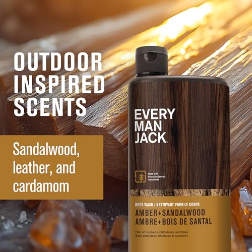 Every Man Jack Amber + Sandalwood Hydrating Body Wash for Men 24oz 2-Pack