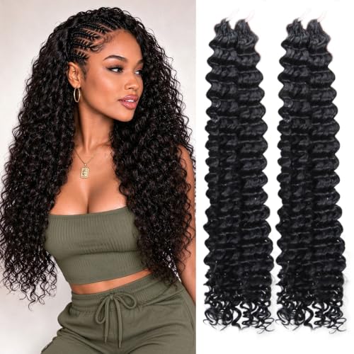 Black 18 Inch 100 Strands Miracle Feather Crochet Human Hair for Knotless Boho Style