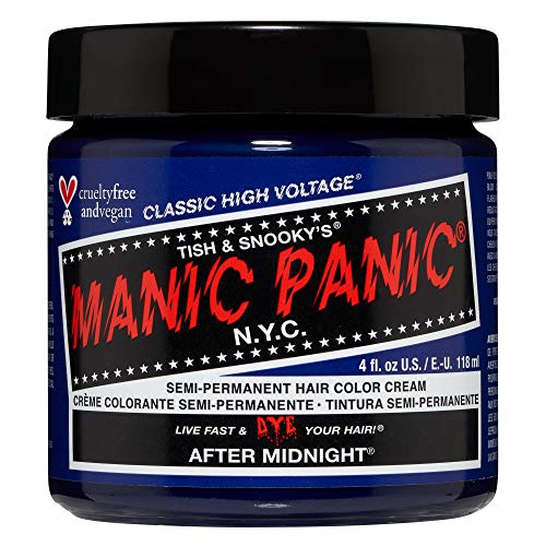 MANIC PANIC Classic After Midnight Semi Permanent Hair Color - Dark Blue Hair Dye for Women & Men That Lasts 4-6 Weeks - Vegan, Ammonia & Cruelty-Free - Create & Mix Custom Shades (4oz)