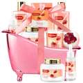 Strawberry Spa Gift Basket Set for Women - Bath & Body Care Kit