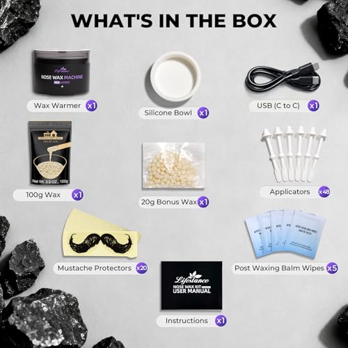Nose Wax Kit with 120g Wax & USB Fast Heating - Ear & Nose Hair Removal