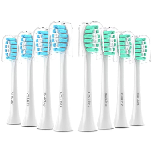 OralClass Replacement Toothbrush Heads for Philips Sonicare Click-on Handles, Medium Soft Electric Brush Heads Refills, 8 Pack