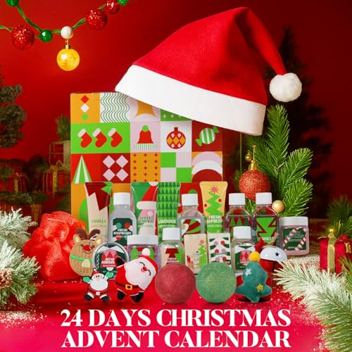 BFFLOVE Red Beauty Advent Calendar 2025 with Hand Cream & Spa Gifts for Women & Girls