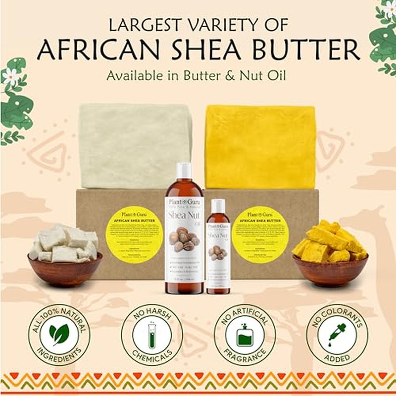 African Shea Butter Raw Unrefined 100% Pure Natural Organic Ivory Grade A - 8 oz - DIY Body Butters, Lotion, Cream, lip Balm & Soap Making Supplies, Eczema & Psoriasis Aid, Stretch Mark Product