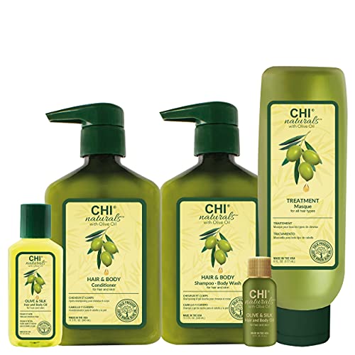 CHI Naturals with Olive Oil Treatment Masque, Hydrates Dry & Damaged Hair, Sulfate, Paraben, & Cruelty-Free, 6oz