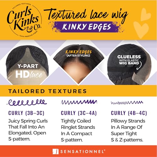 Kinky Edges Wig - 16 Inch Synthetic Kinky Roller Set Dark Brown - Sensationnel