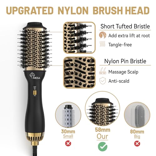 iMESA 4-in-1 Hot Air Brush Dryer Styler 1000W - Volumizer & Straightener