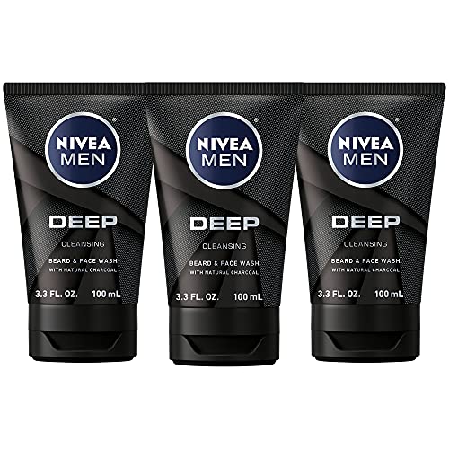 Men's Charcoal Face & Beard Wash Pack - Deep Cleansing, Vanilla Bourbon Scent