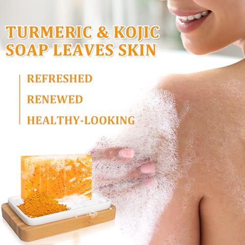 Turmeric Wash and Care Two Piece Set, Tuemeric Cleansing Mousse Face Wash and Soap Bundle for Face & Body, Daily Facial Cleanser & Soap Combo, Deep Cleansing