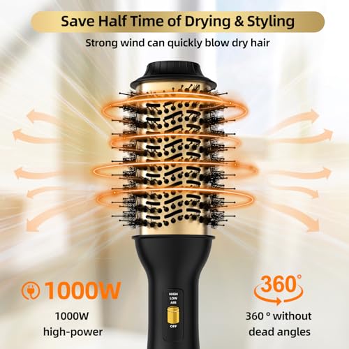 Golden 4-in-1 Hot Air Brush with Oval Barrel - Salon-Grade Hair Styling Tool
