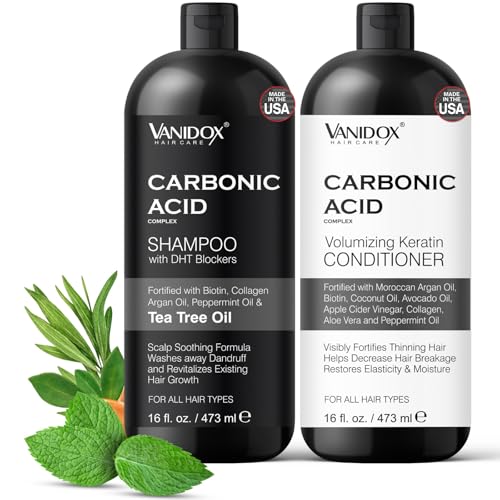 Tea Tree Carbonic Acid Shampoo & Conditioner Set for Hair Growth & Repair - 16 Fl Oz Each