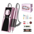 Pink Electric Nail Drill Kit 45000 RPM Cordless USB Rechargeable Manicure Tool