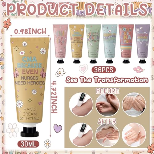 36 Pcs CNA Week Hand Cream Gift Set with 6 Fragrances - Nurse Appreciation Gifts